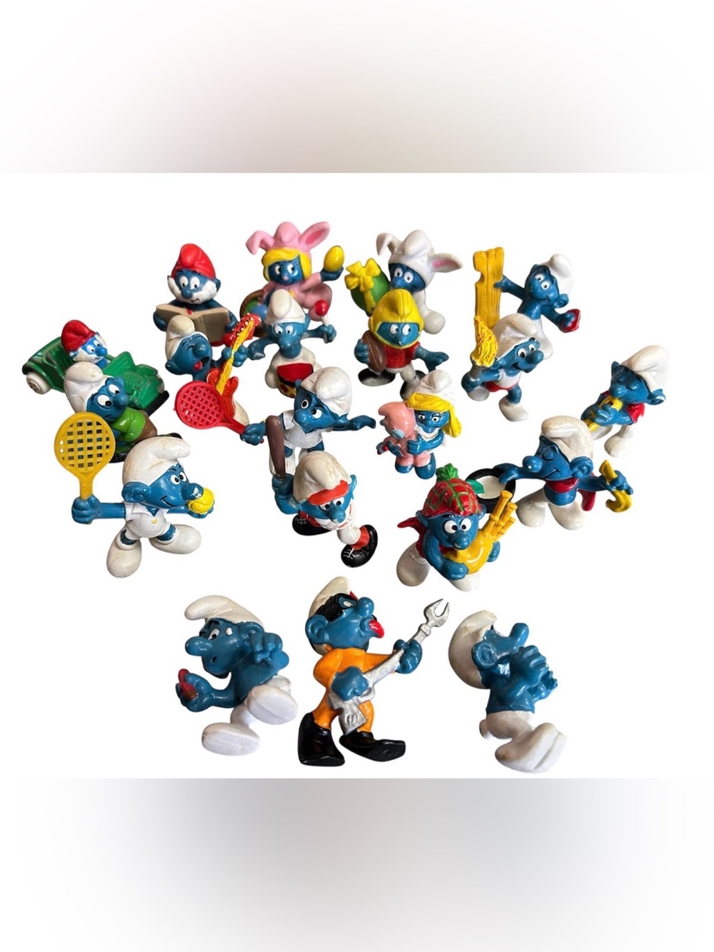 Vintage Smurfs PVC Figures Lot of 20 - Peyo Schleich 1970s 1980s Toy Collectible